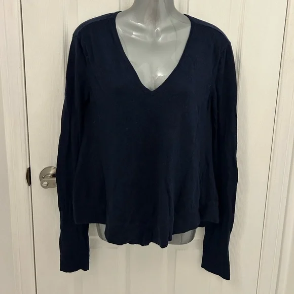 Derek Lam 10 Crosby Navy Knit Top, Sz S - Picture 1 of 6